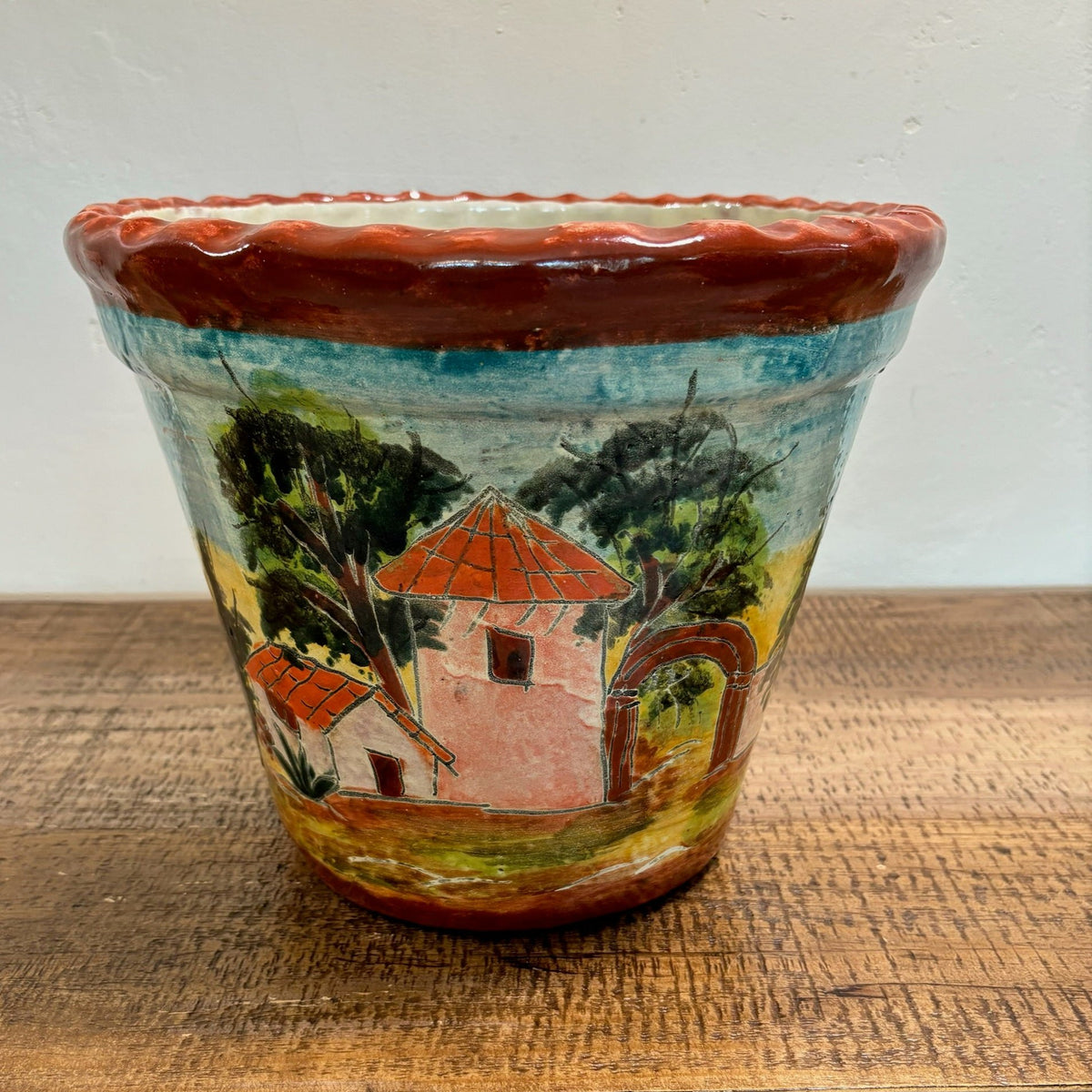 Hand-made and Hand-Painted Talavera Pot Made in Mexico For Sale Online