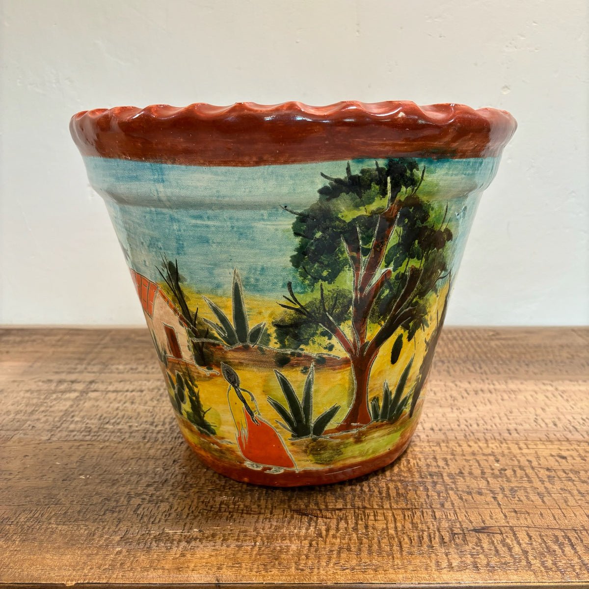 Hand-made and Hand-Painted Talavera Pot Made in Mexico For Sale Online