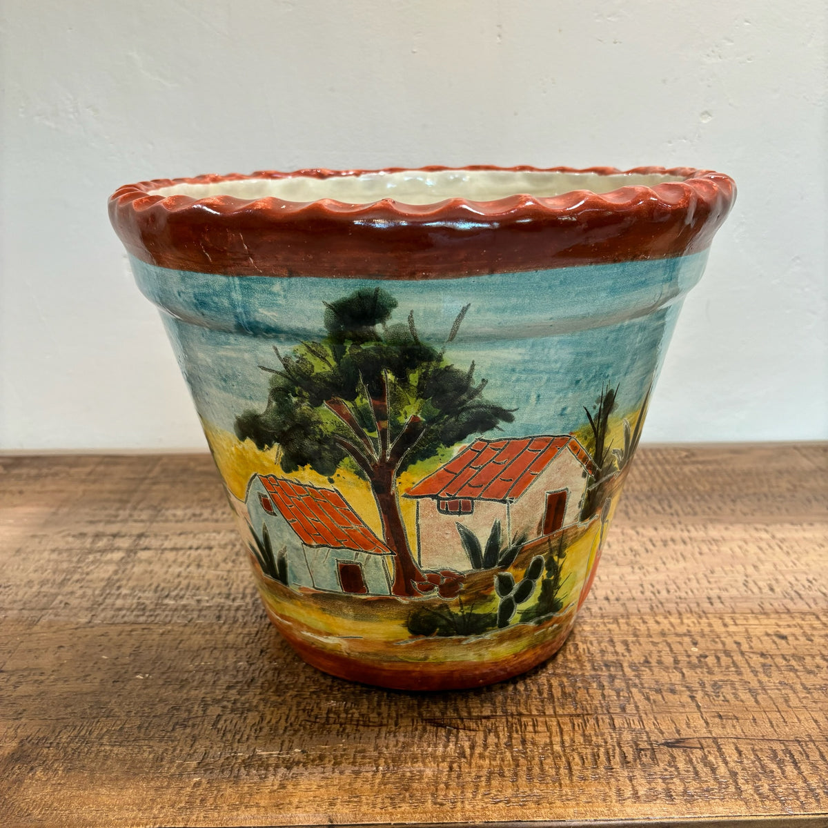 Hand-made and Hand-Painted Talavera Pot Made in Mexico For Sale Online