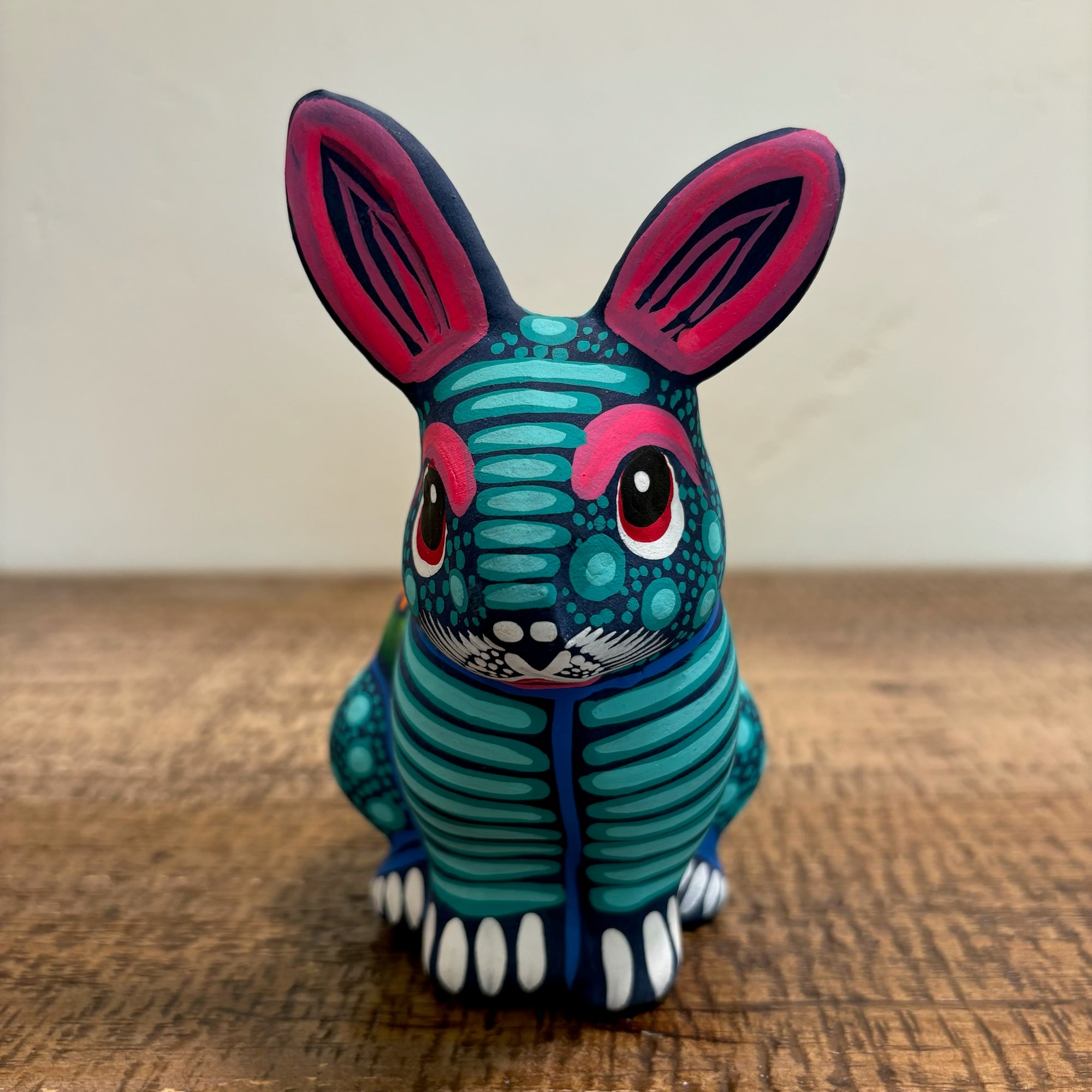 Hand-made and Hand-painted Clay Bunny Figurine From Mexico For Sale Online