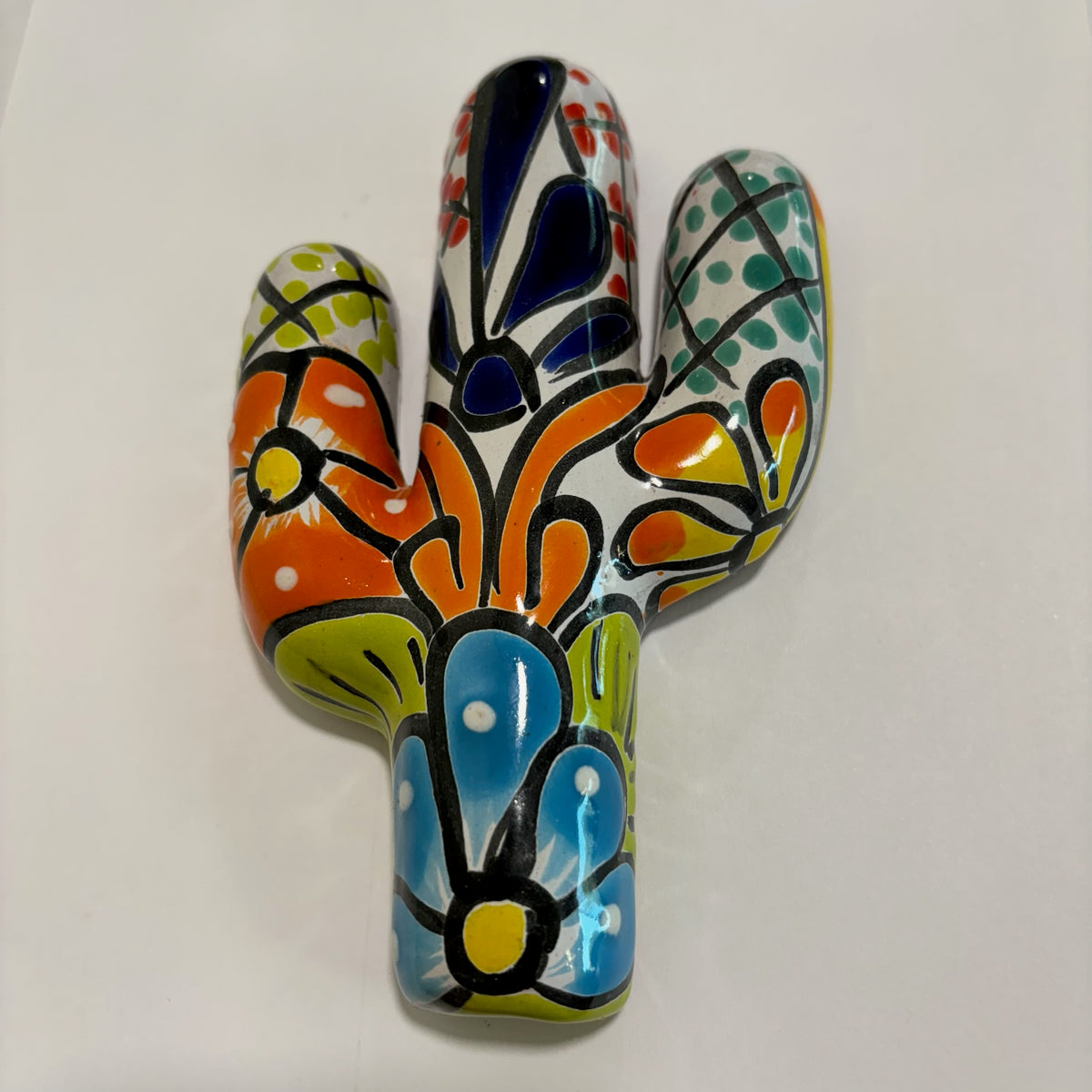 Hand-Made and Hand-Painted Talavera Pottery Saguaros From Mexico For Sale Online