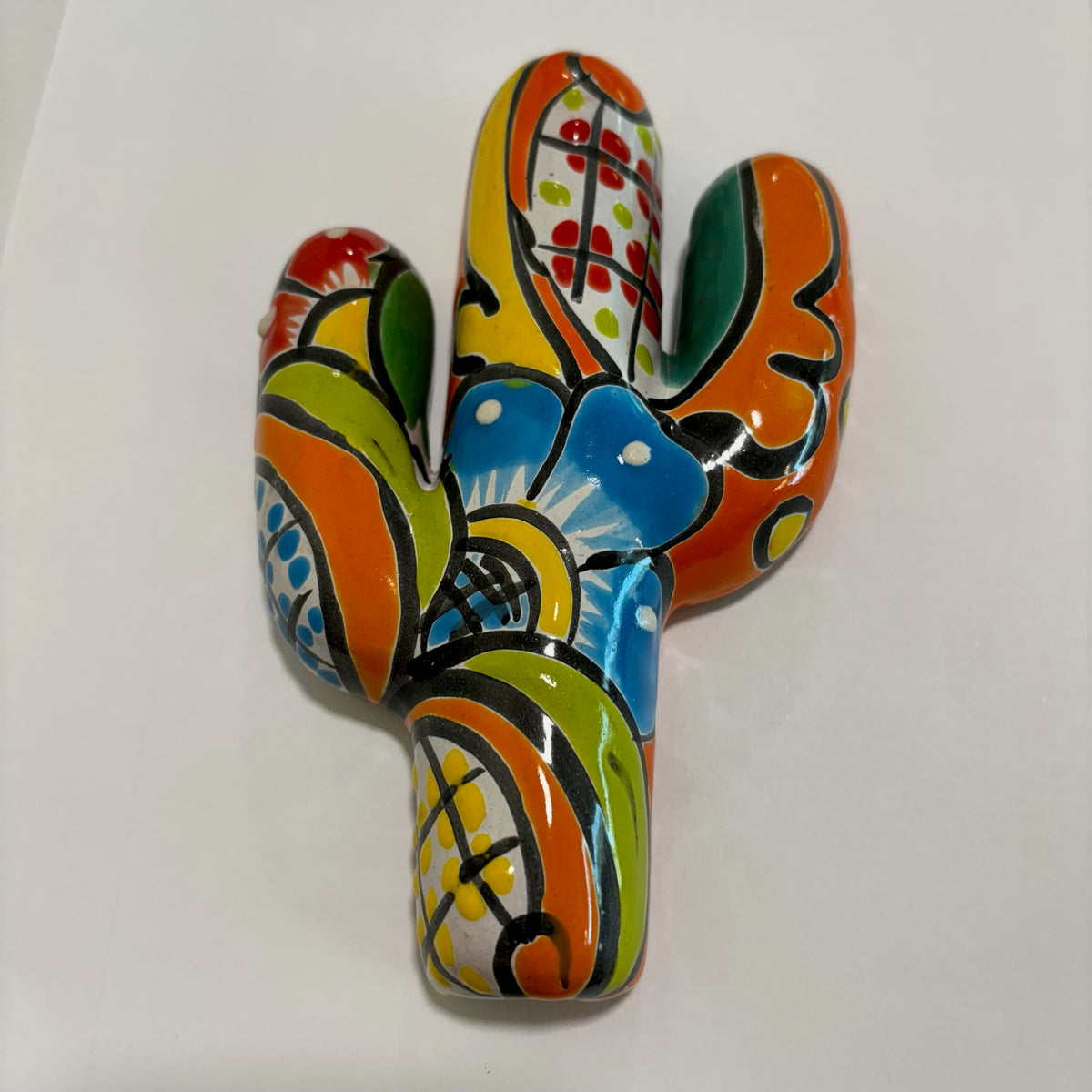 Hand-Made and Hand-Painted Talavera Pottery Saguaros From Mexico For Sale Online