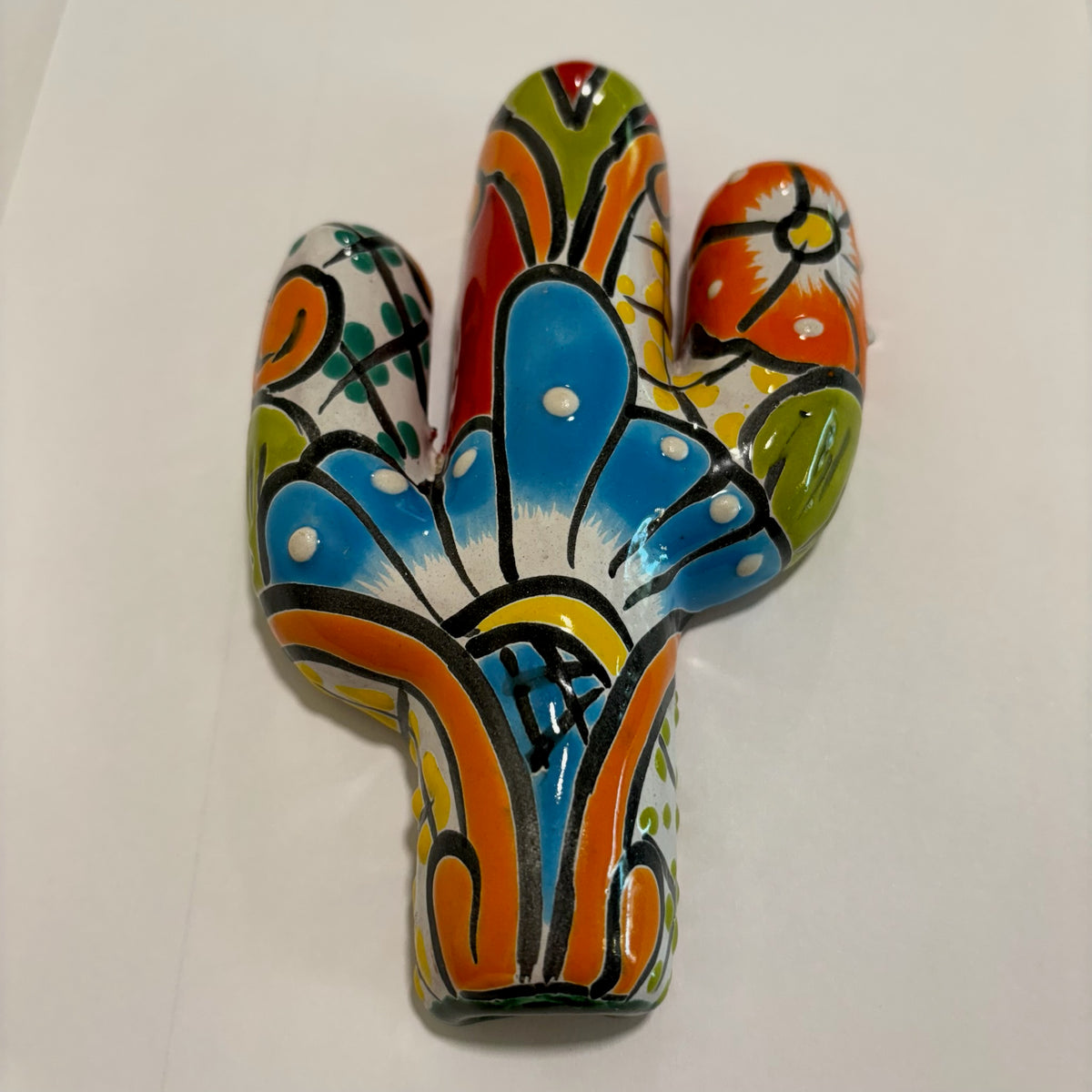 Hand-Made and Hand-Painted Talavera Pottery Saguaros From Mexico For Sale Online