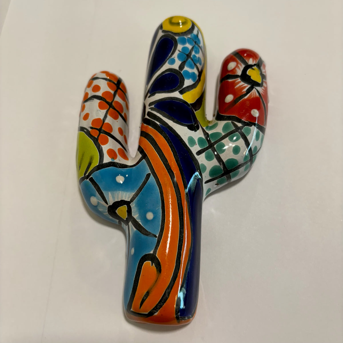 Hand-Made and Hand-Painted Talavera Pottery Saguaros From Mexico For Sale Online