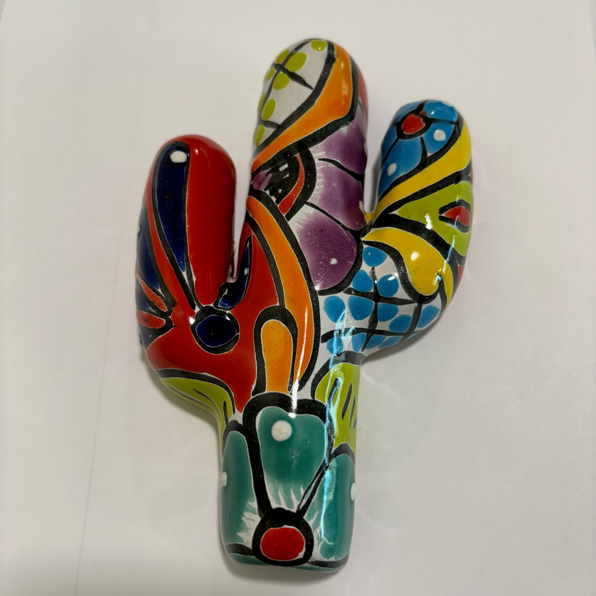 Hand-Made and Hand-Painted Talavera Pottery Saguaros From Mexico For Sale Online