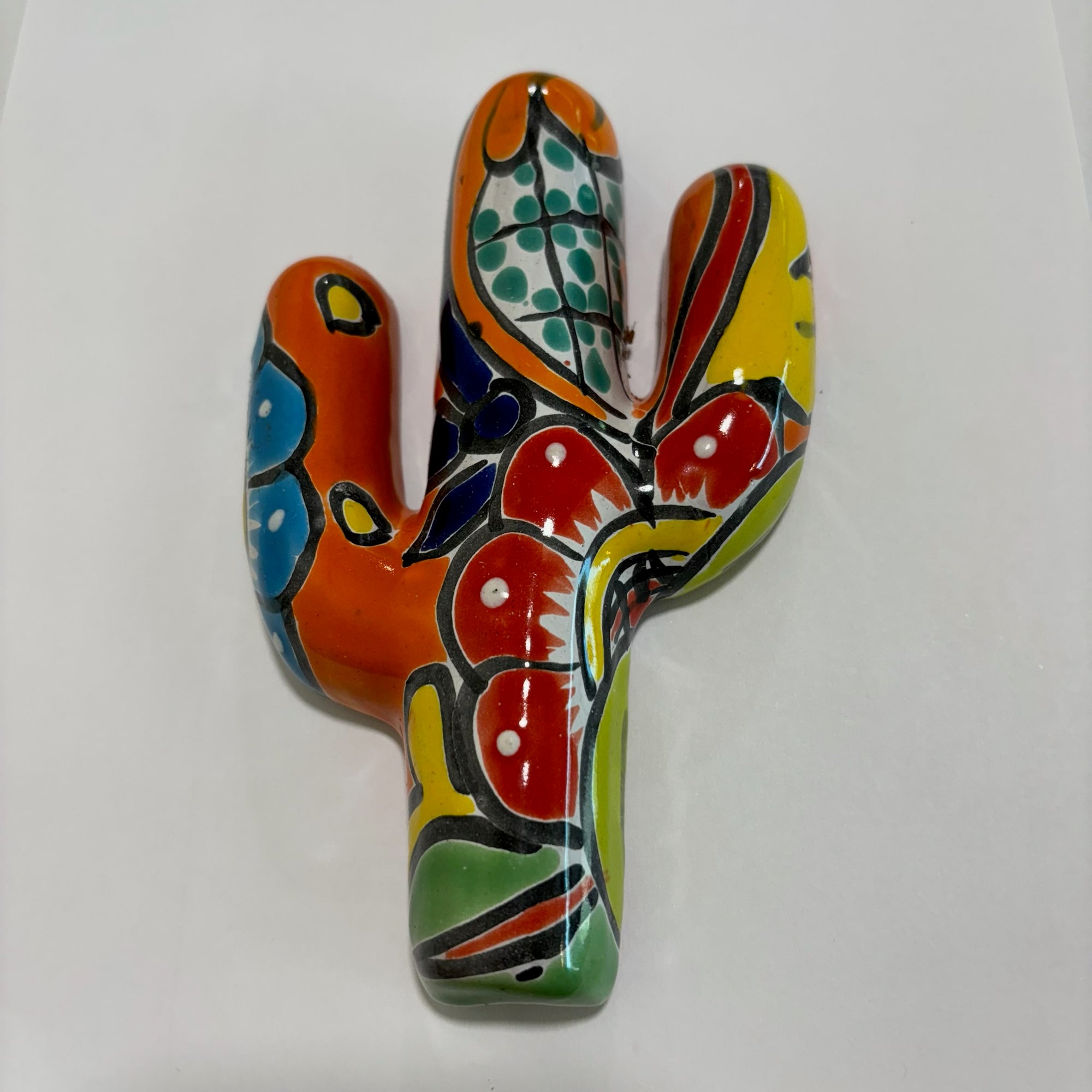 Hand-Made and Hand-Painted Talavera Pottery Saguaros From Mexico For Sale Online