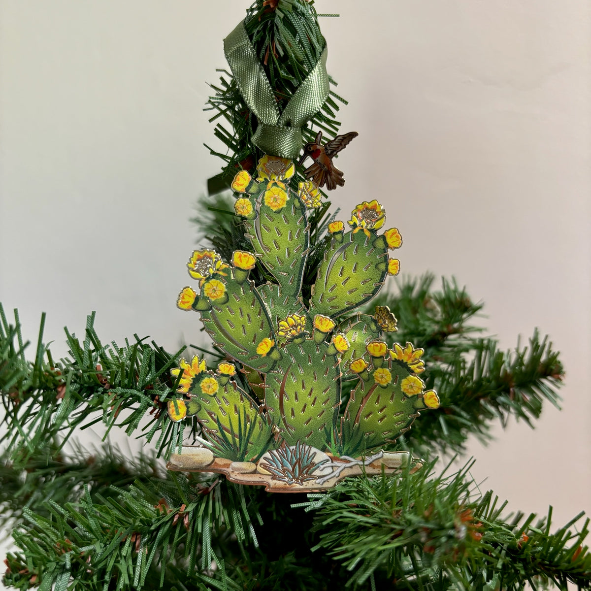 Flowering Prickly Pear Holiday Ornament on a Christmas Tree For Sale Online